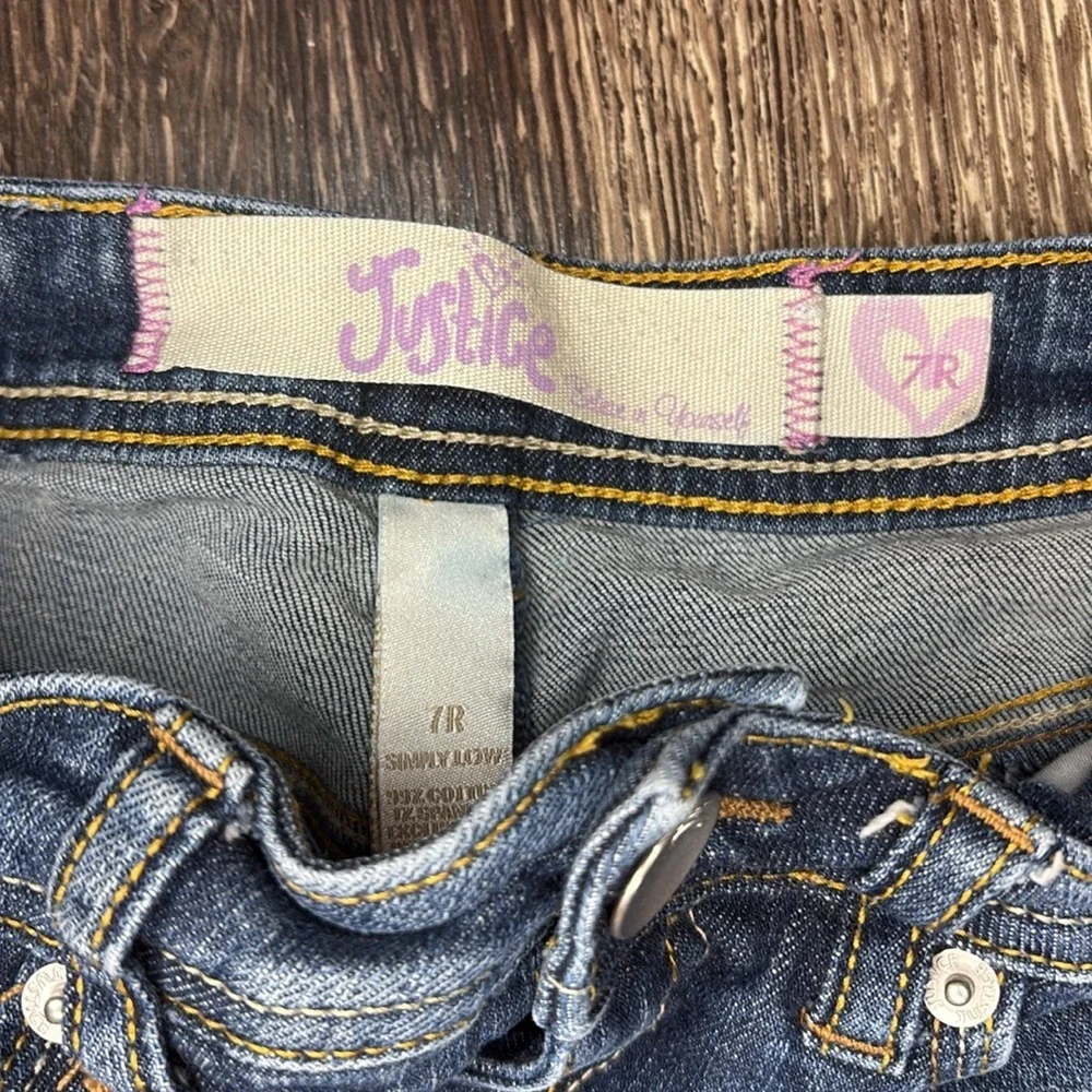 Girls Justice jeans simply low straight jeans size 7R